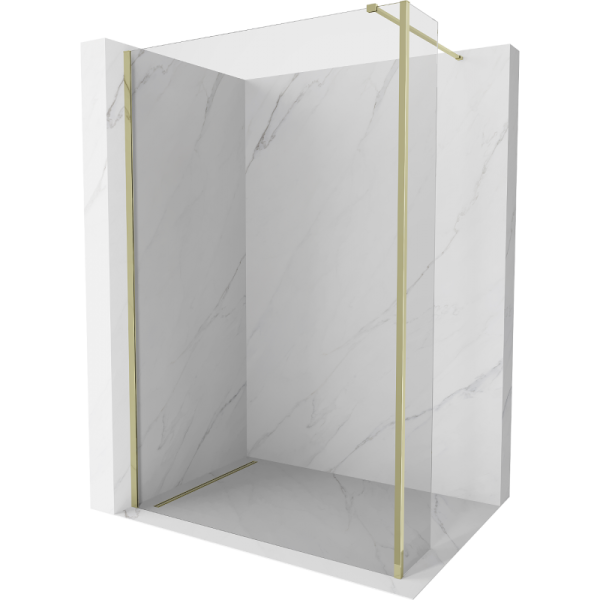 Ścianka prysznicowa Walk-in Mexen Kioto 125 x 30 cm, transparent, złota 498020