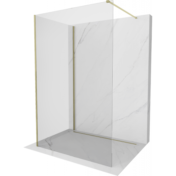 Ścianka prysznicowa Walk-in Mexen Kioto 140 x 110 cm, transparent, złota 506398