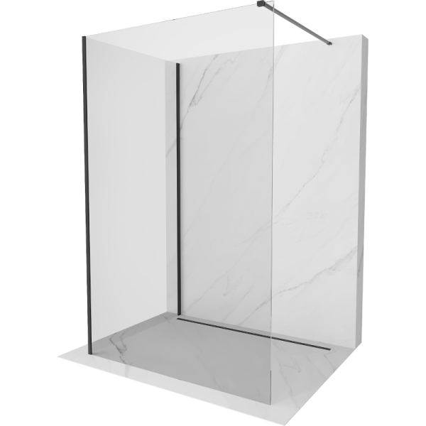 Ścianka prysznicowa Walk-in Mexen Kioto 140 x 75 cm, transparent, czarna 505706
