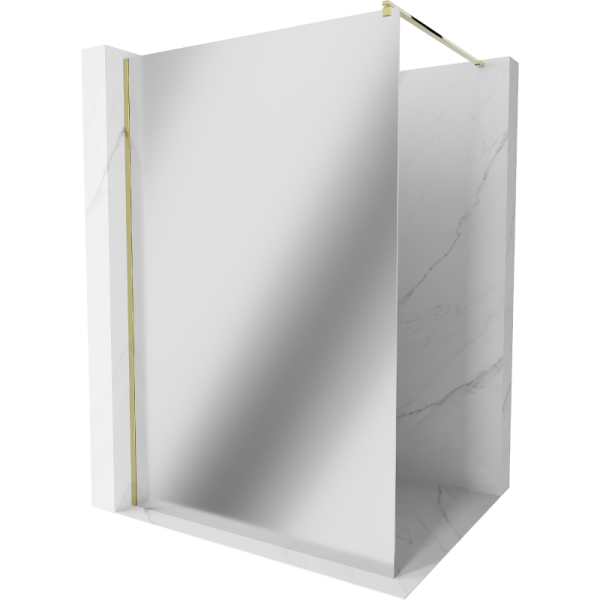 Ścianka prysznicowa Walk-in Mexen Kioto 80 x 200 cm, lustro 8 mm, złota 502422