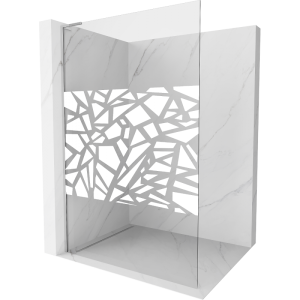 Ścianka prysznicowa Walk-in Mexen Kioto L 100 x 200 cm, biały wzór, chrom 506557 Ścianka prysznicowa Walk-in Mexen Kioto L 100 x 200 cm, biały wzór, chrom 506557