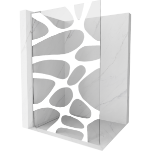 Ścianka prysznicowa Walk-in Mexen Kioto L 110 x 200 cm, biały wzór, chrom 498034 Ścianka prysznicowa Walk-in Mexen Kioto L 110 x 200 cm, biały wzór, chrom 498034