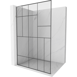 Ścianka prysznicowa Walk-in Mexen Kioto L 110 x 200 cm, czarny wzór, chrom 502218 Ścianka prysznicowa Walk-in Mexen Kioto L 110 x 200 cm, czarny wzór, chrom 502218
